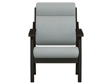 Кресло мягкое Вега 10 ткань серый, каркас венге в Лангепасе - предосмотр 4