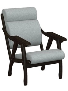Кресло мягкое Вега 10 ткань серый, каркас венге в Лангепасе - предосмотр