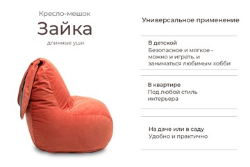 Кресло-мешок Зайка (длинные уши), оранжевый в Советском - предосмотр 1