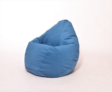 Кресло-мешок Груша среднее, велюр однотон, синее в Урае