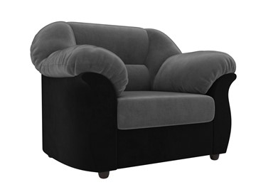Кресло в гостиную Карнелла, Серый/Черный (велюр) в Лангепасе