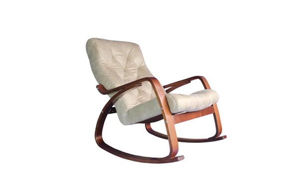 Кресло-качалка Гранд, замша крем в Сургуте - изображение