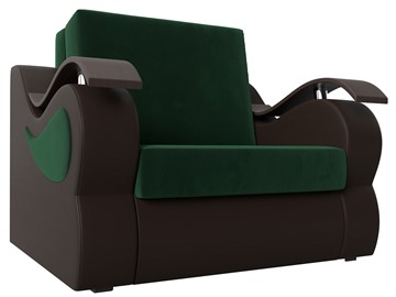 Раскладное кресло Меркурий (60), Зеленый\Коричневый (Велюр\Экокожа) в Когалыме