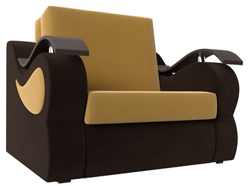 Кресло-кровать Меркурий (60), Желтый\коричневый (Микровельвет\Экокожа) в Радужном