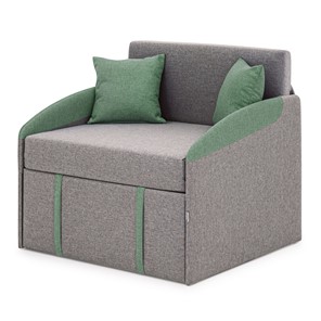 Кресло-кровать Polto серо-коричневый/шалфей (рогожка) в Нягани