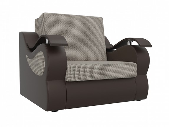 Кресло-кровать Меркурий (60), Корфу 02 (рогожка)/черный (экокожа) в Лангепасе - изображение