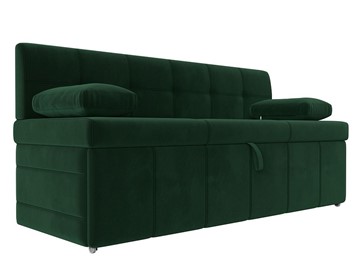 Прямой кухонный диван Лео, Зеленый (Велюр) в Урае - предосмотр