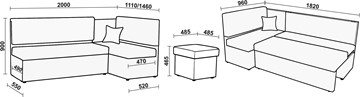 Кухонный угловой диван Нео КМ 3 с механизмом 2000*1110 в Лангепасе - предосмотр 20