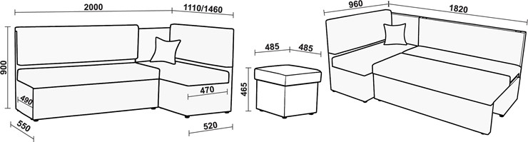 Кухонный угловой диван Нео КМ 3 с механизмом 2000*1110 в Лангепасе - изображение 20