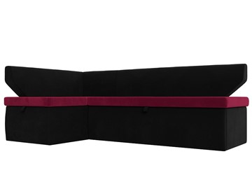 Кухонный угловой диван Омура, Бордовый\Черный (Микровельвет) в Когалыме