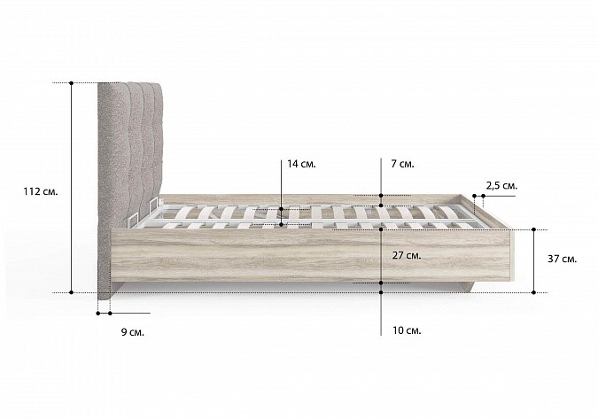 Схема кровати с подъемным механизмом 160х200