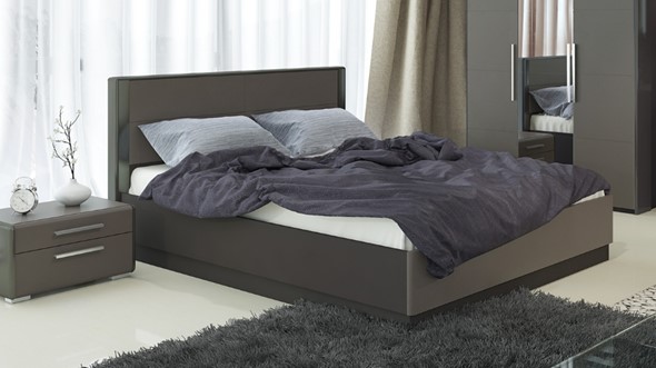Кровать с подъемным механизмом Наоми 1600, цвет Фон серый, Джут СМ-208.01.02 в Югорске - изображение