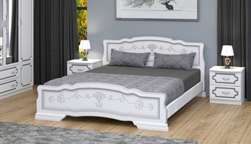 Кровать двуспальная Карина-6 (Белый Жемчуг) 160х200 в Урае