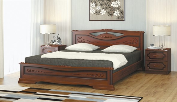 Кровать 1.5-спальная Елена-3 (Орех) 140х200 в Лангепасе - изображение