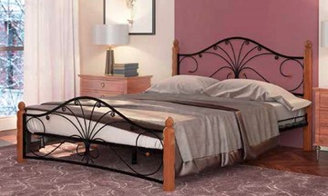 Спальная кровать Фортуна 1, 1600, черный/махагон в Урае