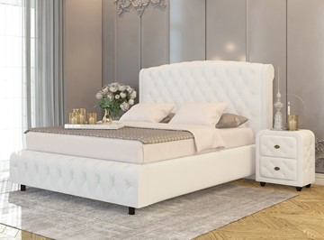 Спальная кровать Salvatore Grand 200x200, Экокожа (Белый) в Сургуте