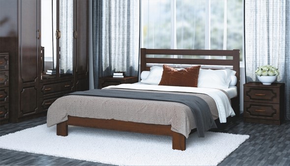 Двуспальная кровать Вероника (Орех) 160х200 в Лангепасе - изображение
