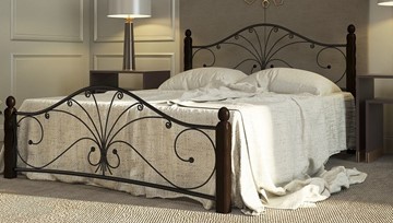 Кровать 1.5-спальная Фортуна 1, 1200, черный/шоколад в Урае