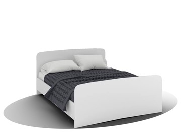 Двуспальная кровать Вега Кр-08 1600 с плоским основанием (Белый древесный) в Урае