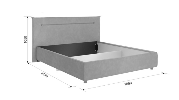 Кровать двуспальная Альба 1.6, галька (велюр) в Лангепасе - изображение 3