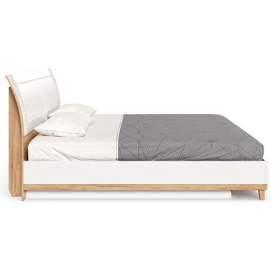 Двуспальная кровать Бари 1800 с подъёмным механизмом Дуб Золотой/Белый ЛД 698.220 в Лангепасе - изображение 1
