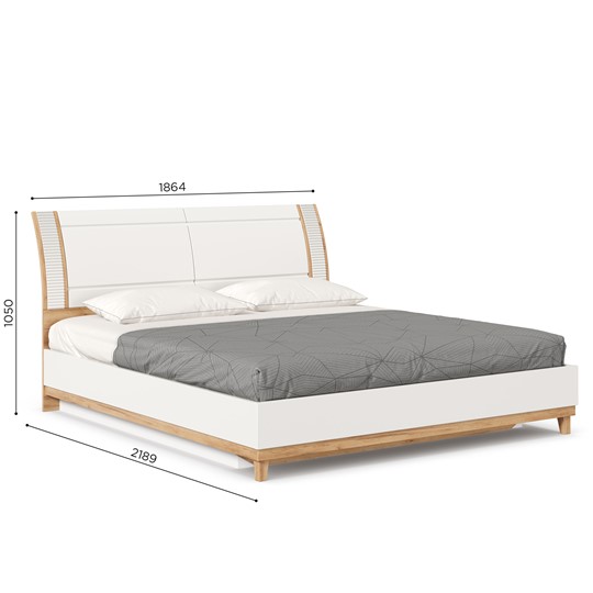 Двуспальная кровать Бари 1800 с подъёмным механизмом Дуб Золотой/Белый ЛД 698.220 в Лангепасе - изображение 13