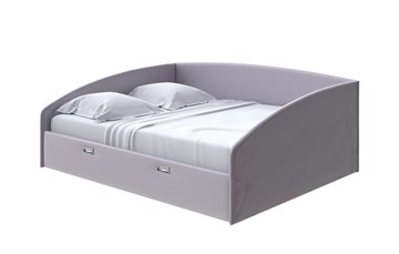 Кровать спальная Bono 160х200, Экокожа (Серебристый перламутр) в Нижневартовске