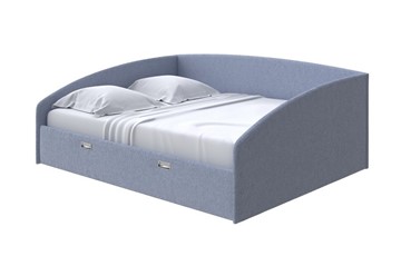 Двуспальная кровать Bono 160х200, Рогожка (Firmino Голубой лед) в Лангепасе
