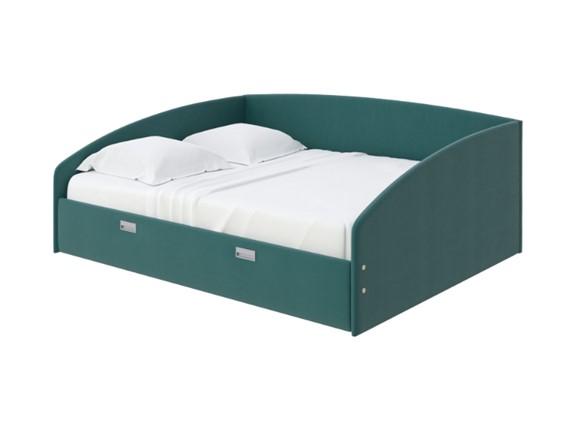 Кровать спальная Bono 160х200, Велюр (Forest 560 Морская волна) в Лангепасе - изображение