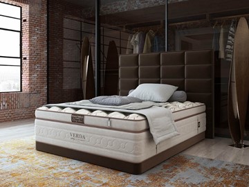 Кровать 2-спальная Chocolate Compact/Basement 180х200, Микровелюр (Manhattan Лесной каштан) в Ханты-Мансийске