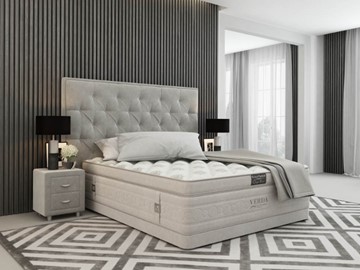 Кровать 2-спальная Classic Compact/Basement 180х200, Флок (Велсофт Серый) в Урае