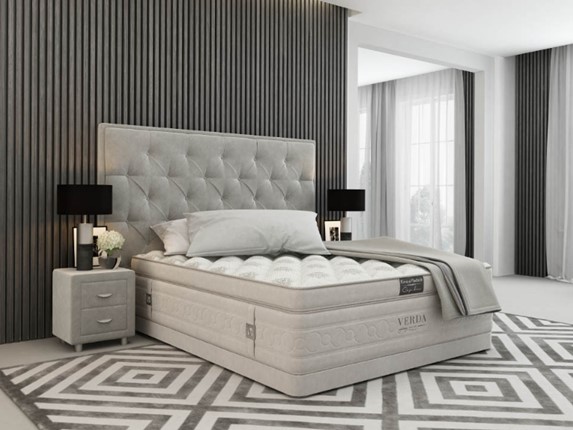 Кровать 2-спальная Classic Compact/Basement 180х200, Флок (Велсофт Серый) в Лангепасе - изображение