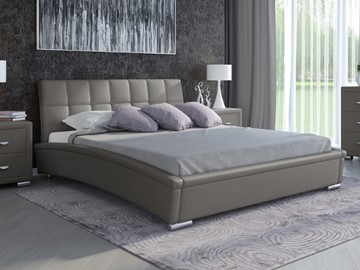 Кровать спальная Corso-1L 180х200, Экокожа (Серый) в Сургуте