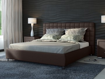 Спальная кровать Corso-3 140x200, Экокожа (Коричневый) в Радужном