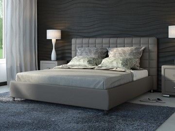 Кровать спальная Corso-3 200x200, Экокожа (Серый) в Сургуте