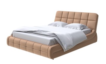 Двуспальная кровать Corso-6 140x200, Экокожа (Бронзовый перламутр) в Сургуте
