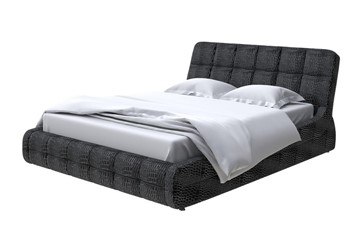 Кровать в спальню Corso-6 200х200, Экокожа (Кайман черный) в Урае