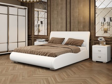 Кровать двуспальная Corso-8 Lite 180х200, Экокожа (Белый) в Ханты-Мансийске