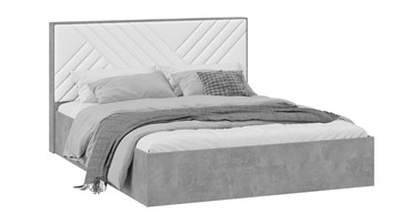 Кровать 2-спальная Хилтон Тип 1 (Ателье светлый/Белый) в Радужном
