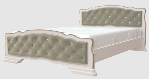 Кровать Карина-10 (Дуб Молочный, светлая обивка) 160х200 в Пыть-Яхе - изображение