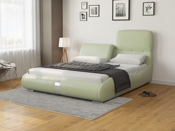 Кровать двуспальная Лукка 180х200, Экокожа (Зеленое яблоко) в Лангепасе
