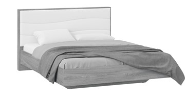 Кровать двуспальная Миранда тип 1 (Дуб Гамильтон/Белый глянец) в Советском