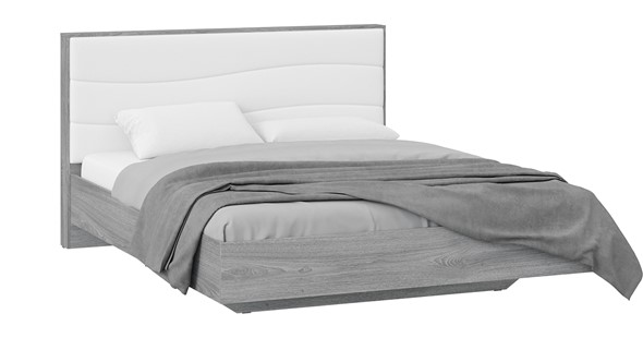 Кровать двуспальная Миранда тип 1 (Дуб Гамильтон/Белый глянец) в Лангепасе - изображение
