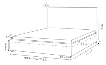 Кровать 2-спальная Mono 140х200, Велюр (Monopoly Миндаль (111)) в Сургуте - предосмотр 1