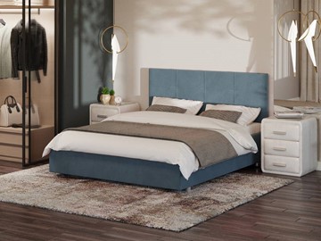 Двуспальная кровать Neo 180х200, Велюр (Monopoly Прованский синий (792)) в Когалыме