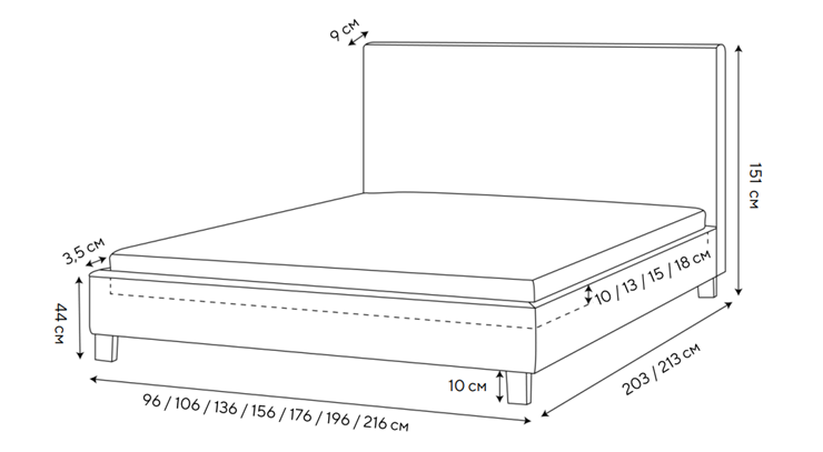 Спальная кровать Rhomby 160х200, Рогожка (Тетра Бежевый) в Лангепасе - изображение 1