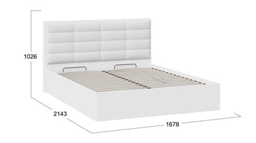 Кровать спальная с подъемным механизмом Агата тип 1 (Белый) в Лангепасе - предосмотр 3