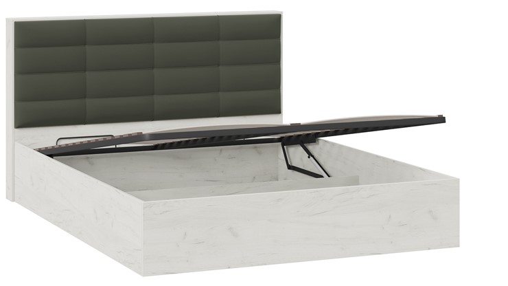 Кровать с подъемным механизмом Агата тип 1 (Дуб крафт белый, Велюр Серый) в Лангепасе - изображение 2