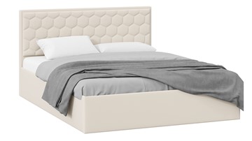 Кровать двуспальная с подъемным механизмом Порто (Велюр Confetti Cream) с заглушиной в Лангепасе