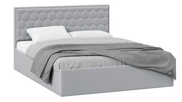 Кровать двуспальная с подъемным механизмом Порто (Велюр Confetti Silver) без заглушины в Когалыме